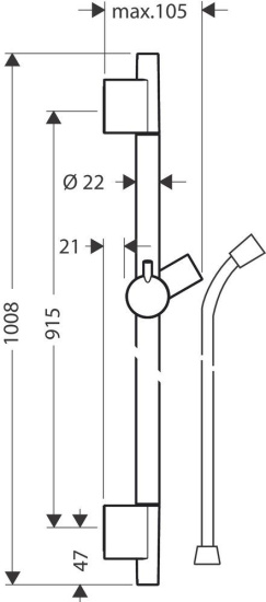 Душевая штанга Hansgrohe Unica 28631990 90 см, полированное золото