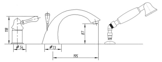Смеситель на борт ванны Migliore Maya 18922