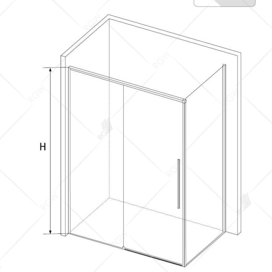 Душевой уголок RGW Stilvoll SV-42B (990-1000)х1000х1950 профиль черный, стекло прозрачное