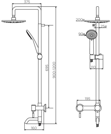 Душевая стойка Dorff Logic D0703000SS