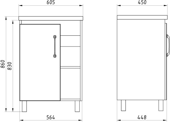 Мебель для ванной ASB-Mebel Адель 60 белый, дуб сонома