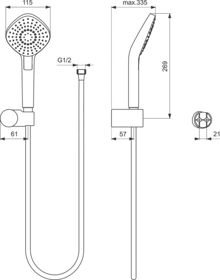 Душевая система Ideal Standard Esla BD002XC с внутренней частью