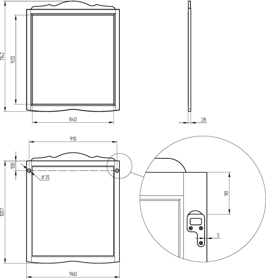 Зеркало Migliore Bella 100 noce