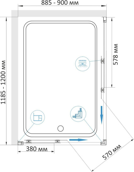 Душевой уголок RGW Classic CL-44 120x80 профиль хром