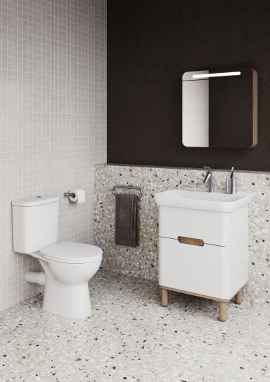 Тумба с раковиной VitrA Sento 65 с LED подсветкой, матовый белый