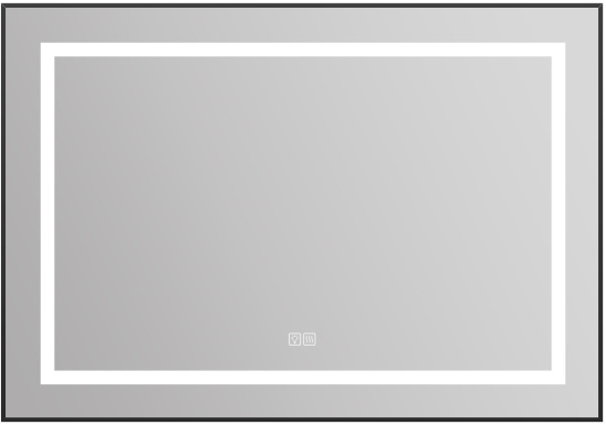 Зеркало BelBagno Kraft SPC-KRAFT-985-685-TCH-WARM-NERO черное, с подсветкой и подогревом