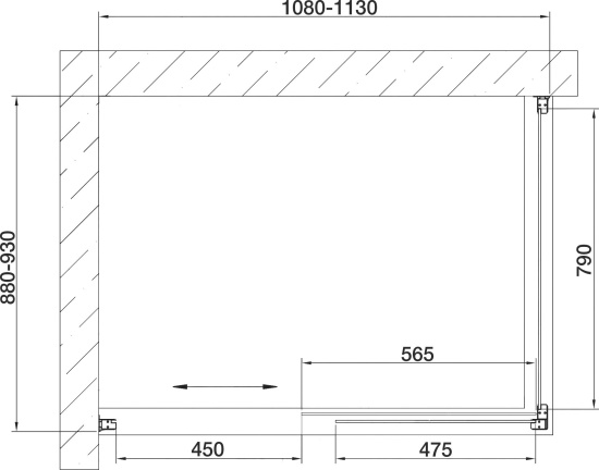 Душевой уголок Vegas Glass ZP+ZPV 110*90 09 01 профиль золото, стекло прозрачное