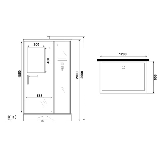 Душевая кабина Niagara Standart ST120/90/15Q/BK