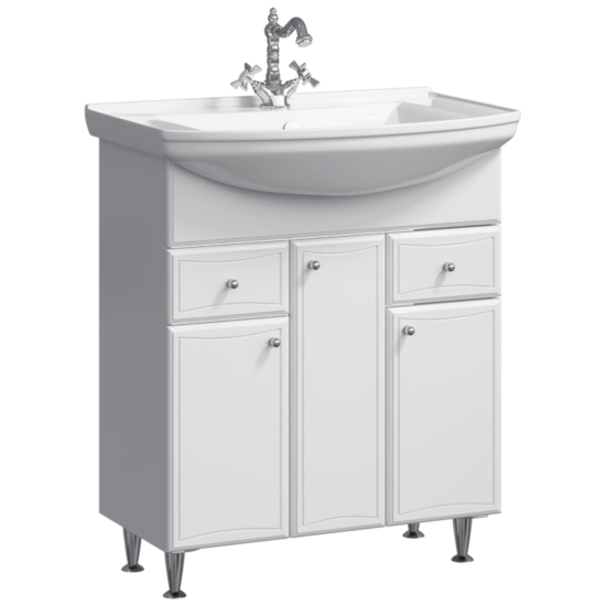 Тумба с раковиной Aqwella Барселона Люкс 85 с бельевой корзиной