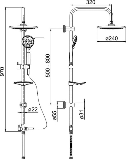 Душевой гарнитур Paini RS 50CR191RSP3