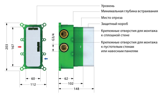 Душевая система с термостатом Timo Petruma SX-5029/03SM встраиваемая