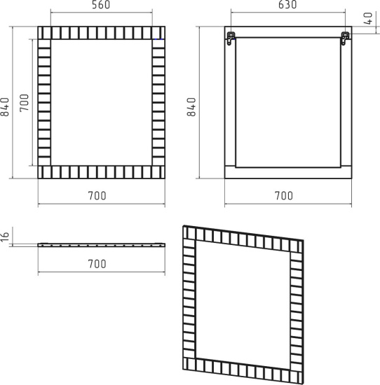 Зеркало Brevita Gloster 70 графит