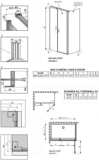 Душевой уголок Radaway Nes KDS II 110x75 L