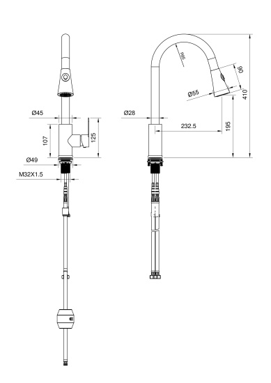 Смеситель для кухни Wonzon & Woghand WW-121E201L-MW