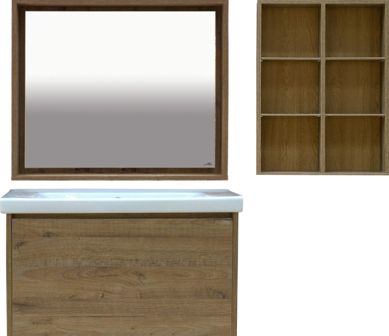 Зеркало Misty Даллас 100 светлое дерево, с подсветкой