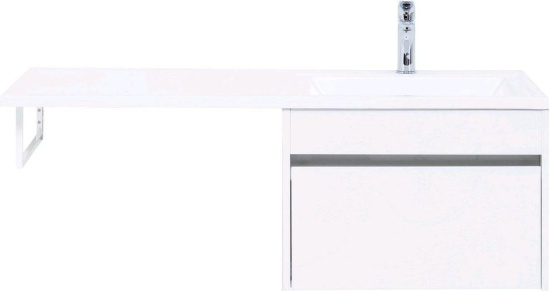 Тумба с раковиной Aquanet Токио 120 R белая подвесная, 1 ящик