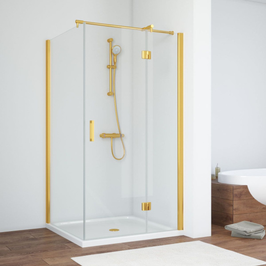 Душевой уголок Vegas Glass AFP-Fis 110*80 09 01 R профиль золото, стекло прозрачное