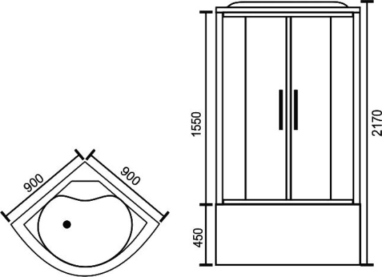 Душевая кабина Royal Bath RB90BK1-T-CH