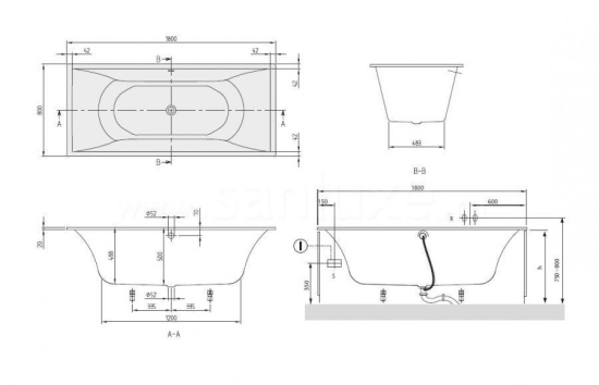 Квариловая ванна Villeroy & Boch My Art UBQ180MYA2V-01