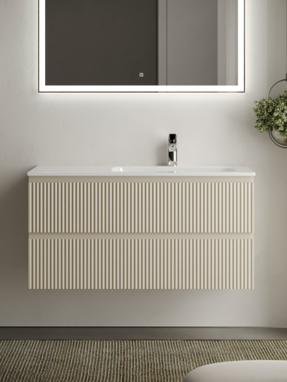 Тумба с раковиной Sancos Snob R 100 Beige Soft правая SNR100RCE, подвесная