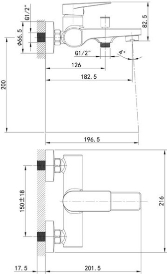 Смеситель для ванны Iddis Bridge BRDSB00i02WA