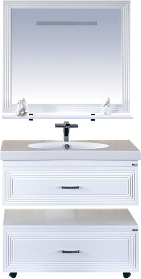 Зеркало Misty Европа 90 белое, с подсветкой