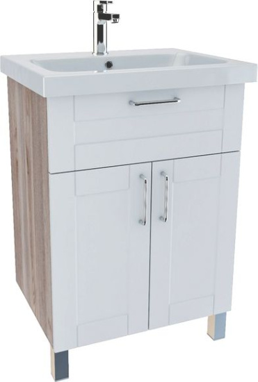 Тумба с раковиной Iddis New Sena 60, напольная, белая, дерево