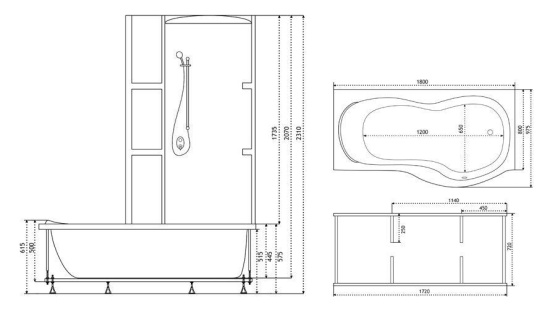Акриловая ванна Triton Либра 180х80 см
