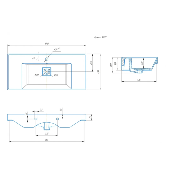 Тумба с раковиной Aqwella Vancouver 100 напольная, белая