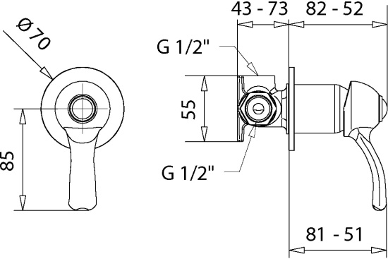 Смеситель для душа Migliore Grazia 29692 с внутренней частью, бронза
