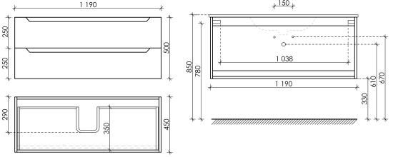 Тумба с раковиной Sancos Norma 2.0 120 белый глянец, подвесная
