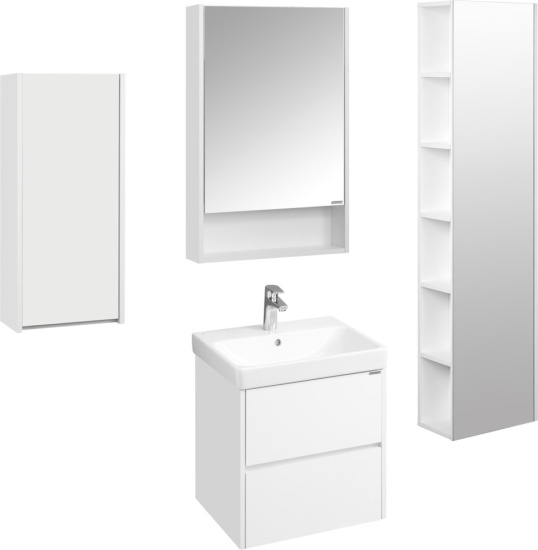 Тумба с раковиной Aquaton Сканди 55 белый глянец