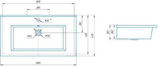 Мебель для ванной Бриклаер Мальта 85 белая