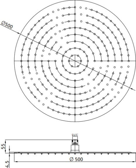 Верхний душ RGW Shower Panels SP-81-50