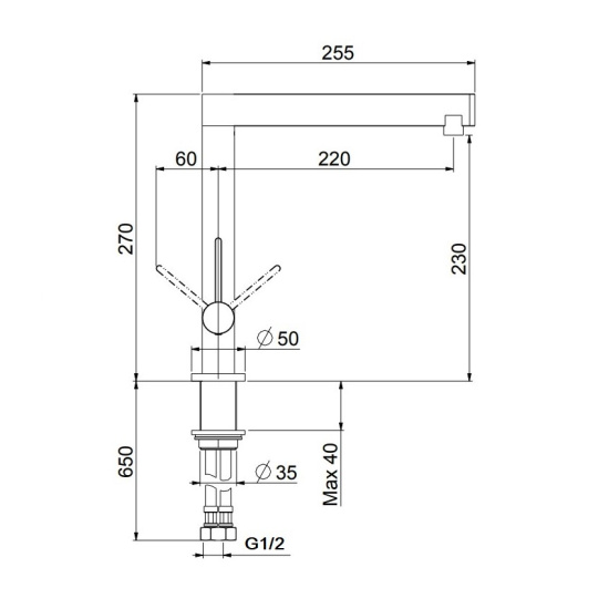 Смеситель для кухни Webert Spirit SO920302722, черный/бронза