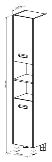 Пенал Бриклаер Палермо 34 с бельевой корзиной