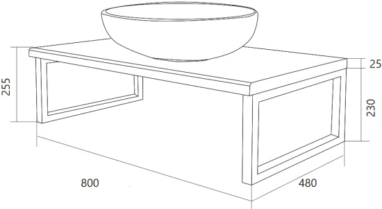 Столешница с раковиной 1MarKa Grunge Loft 80 дуб намибия
