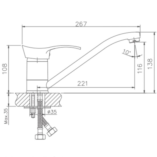 Смеситель для кухни Haiba HB4401
