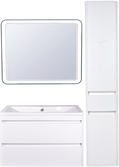 Тумба с раковиной Style Line Атлантика 90 Люкс Plus, подвесная, антискрейч