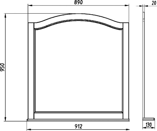 Зеркало ASB-Woodline Модерн 105 белое, патина серебро