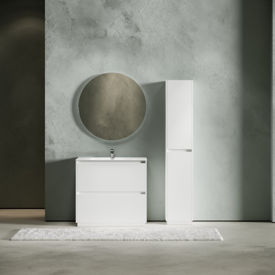 Тумба с раковиной Sancos Libra Floor 90 белый глянец, напольная