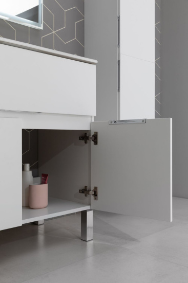 Мебель для ванной Aquanet Алвита new 80 напольная, белая матовая, с дверками и ящиком