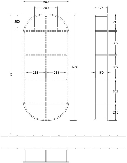 Тумба с раковиной Villeroy & Boch Antheus 100 american walnut, подвесная