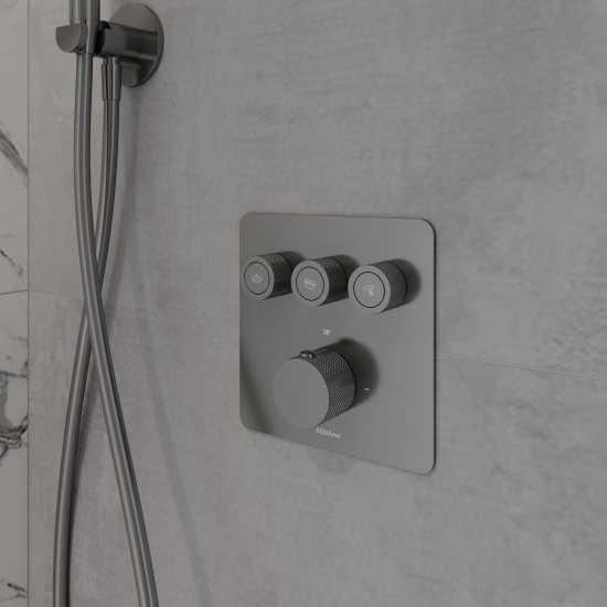 Смеситель для ванны AQUAme AQM8812GM термостат на 3 потребителя