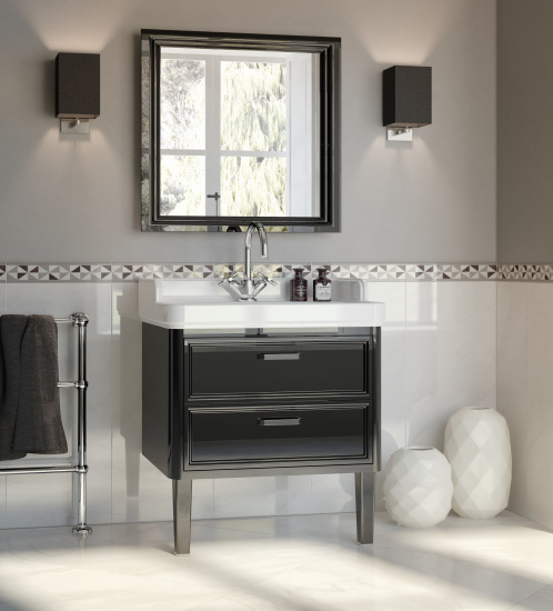 Зеркало Kerama Marazzi Pompei 80 черное, с подсветкой