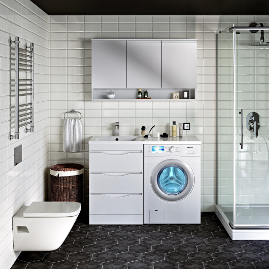 Мебель для ванной Runo Орион 60 раковина белая, под стиральную машину