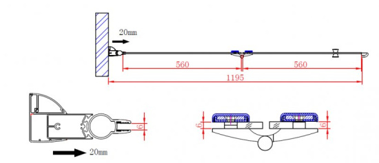 Душевая шторка на ванну Cezares Verona-W-V-21-120-P-Cr-R