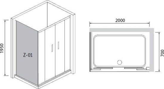 Душевой уголок RGW Passage PA-41 200х70х195 матовый