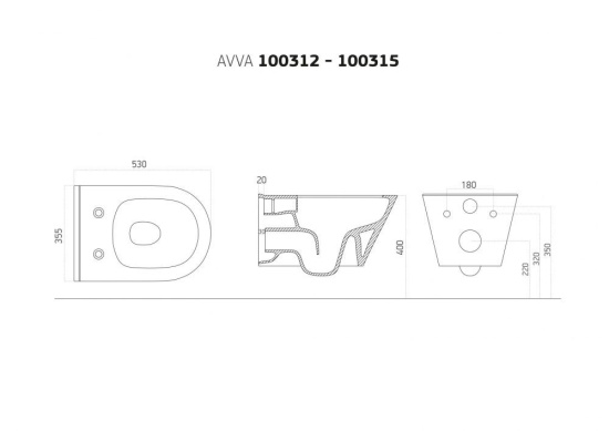 Унитаз подвесной Boheme Avva 972-W