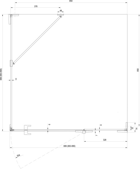 Душевой уголок Ravak BSDPS+B SET 90х90 R Transparent, профиль хром